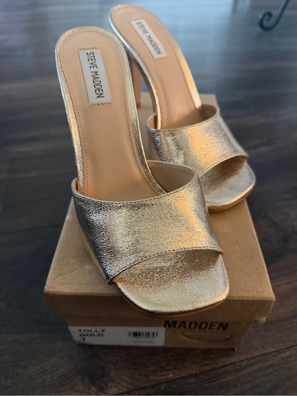Steve Madden Metallic Gold Slide Mules